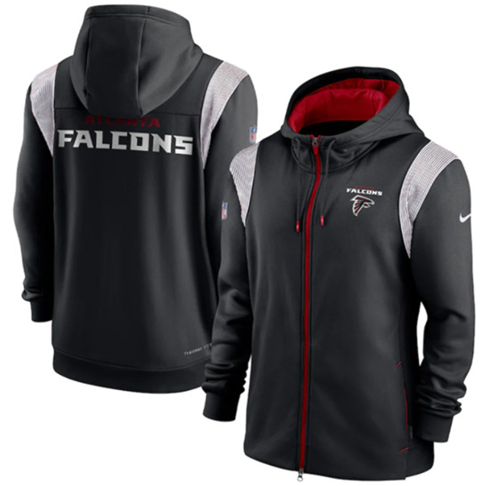 Men's Atlanta Falcons Black Zipper Hoodie